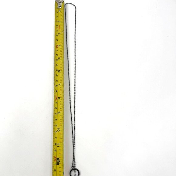 Teardrop Mystic Quartz Sterling Silver and Pink Rose Rhinestone Lariat Necklace - Picture 6 of 13